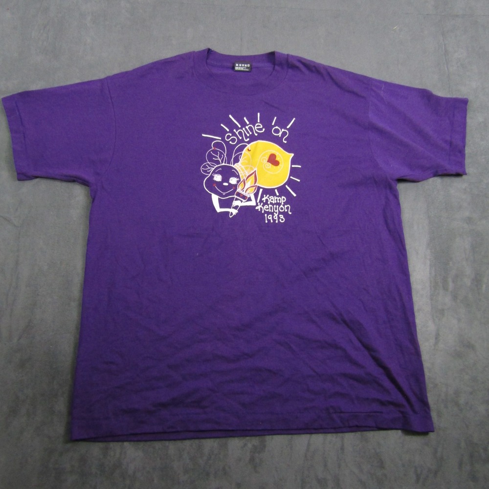 Fruit of the Loom T-Shirt Mens XL Purple 1993 Kamp Kenyon Shine On Graphic Tee